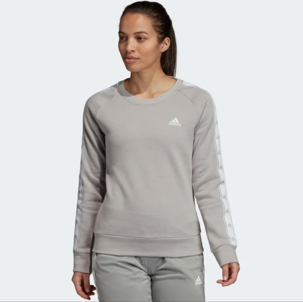 Adidas Women's Gray Tiro Tape Crewneck Sweatshirt Size XS | Athleisure Active